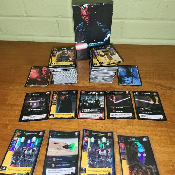 Star Wars Young Jedi Menace of Darth Maul CCG Collectors Box with Cards LOT T7 - Picture 1 of 8